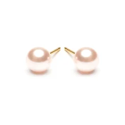Simply Whispers Gold Plated 6 mm Pink Pearl Stud Earrings Online