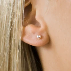 Simply Whispers Gold Plated 4 mm Pink Pearl Stud Earrings Discount