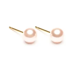 Simply Whispers Gold Plated 6 mm Pink Pearl Stud Earrings Online