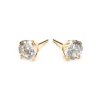 Simply Whispers Gold Plated 6 mm Round Cubic Zirconia Stud Earrings Outlet