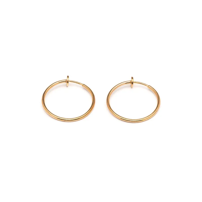 Simply Whispers Gold Plated 25 mm Spring Illusion Clip-On Hoop Earrings Outlet