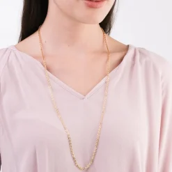 Simply Whispers Gold Plated Bar Chain Necklace Fashion