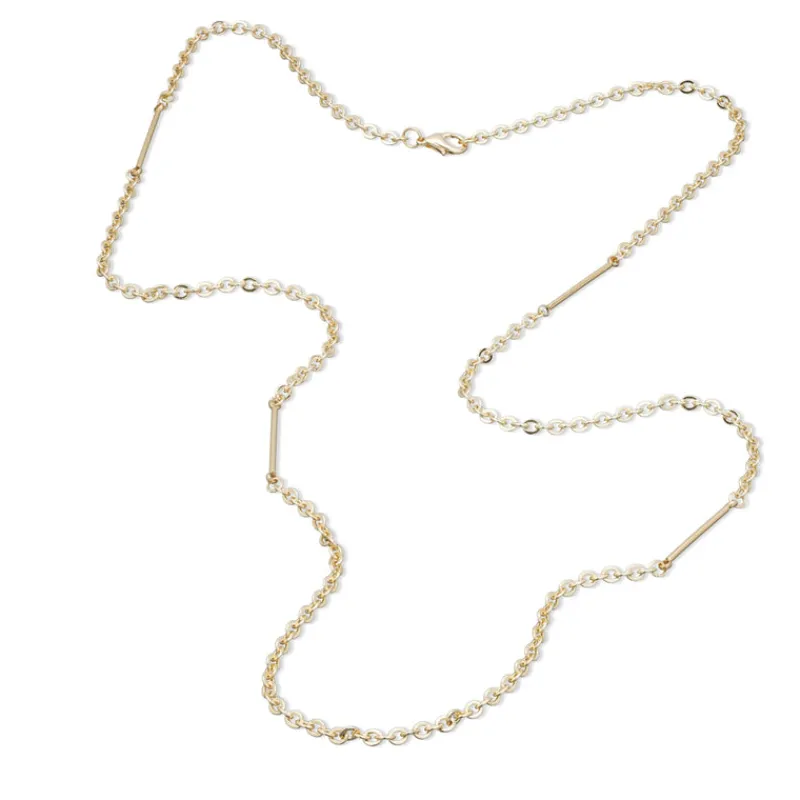 Simply Whispers Gold Plated Bar Chain Necklace Fashion