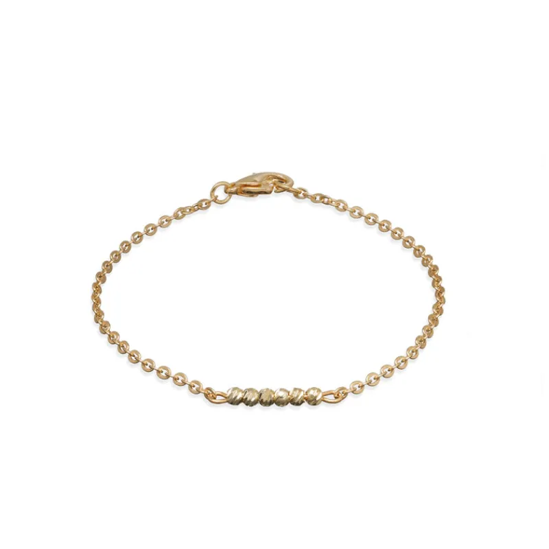Simply Whispers Gold Plated Bead Chain Bracelet Fashion