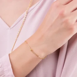 Simply Whispers Gold Plated Bead Chain Bracelet Fashion