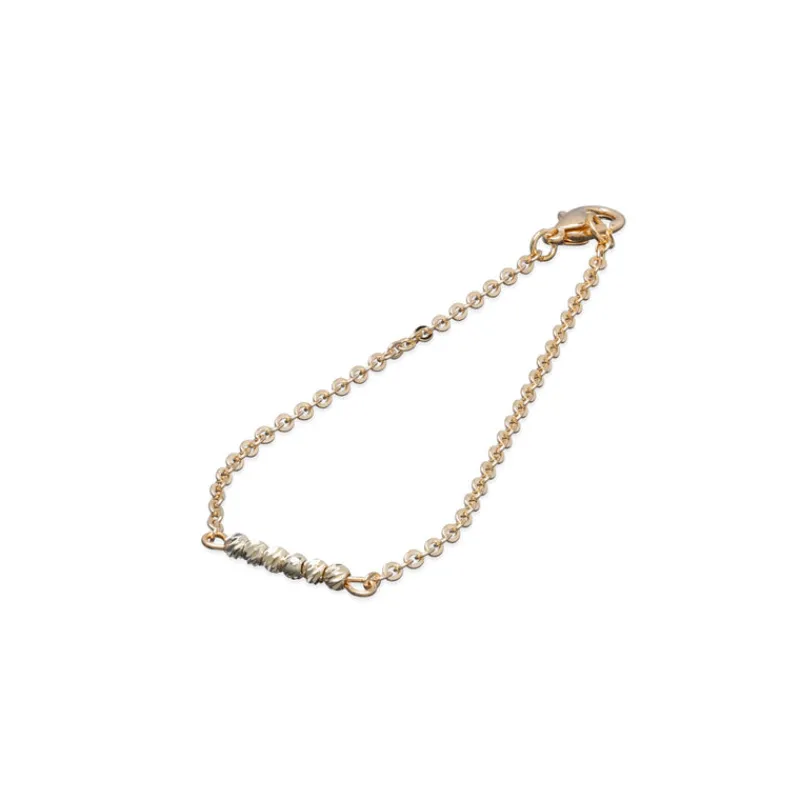 Simply Whispers Gold Plated Bead Chain Bracelet Fashion