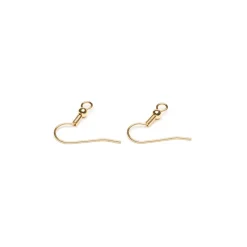 Simply Whispers Gold Plated French Hook Wire With Ball Accessory - 1 Pair New