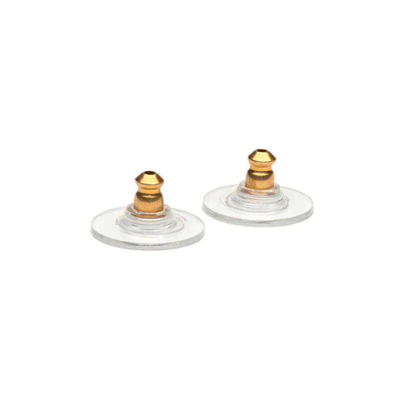 Simply Whispers Gold Plated Plastic Disk Bullet Backs Accessory - 1 Pair New