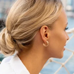 Simply Whispers Gold Triple Hoop Earrings Hot