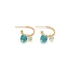 Simply Whispers Green Beads Hoop Earrings Outlet