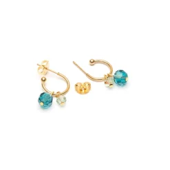 Simply Whispers Green Beads Hoop Earrings Outlet