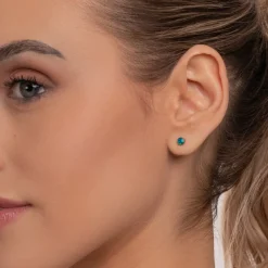 Simply Whispers Green Blue Opal Titanium Stud Earrings Outlet