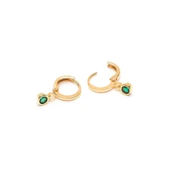 Simply Whispers Green Crystal Drop Huggie Hoops Hot