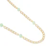 Simply Whispers Green Jade Gold Curb Chain Necklace Sale
