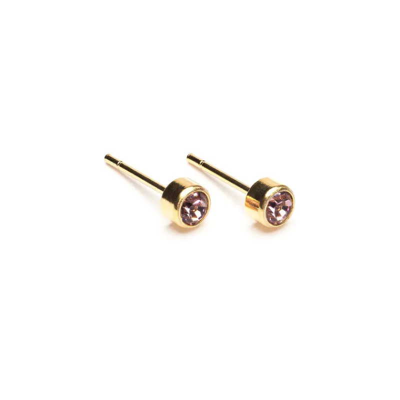 Simply Whispers June Birthstone 14k Gold Plated Earrings New