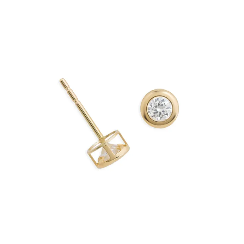 Simply Whispers 14k Gold Filled 4mm Bezel Stud Earrings Clearance