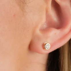 Simply Whispers 14k Gold Filled 4mm Bezel Stud Earrings Clearance