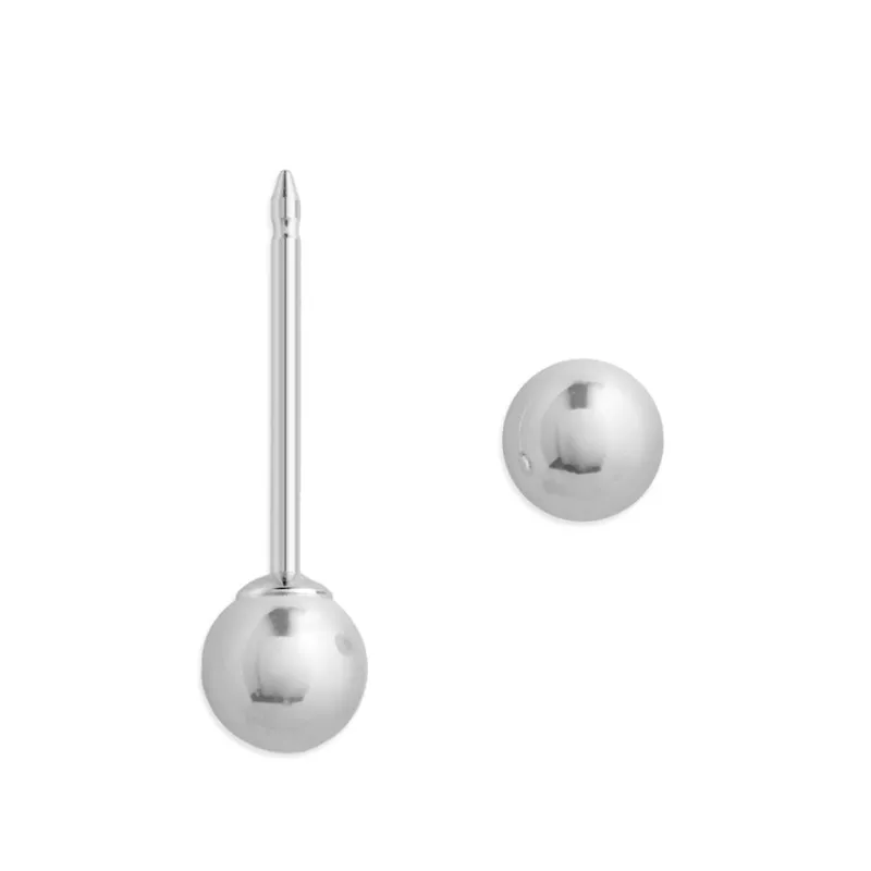 Simply Whispers 14k White Gold 4 mm Ball Stud Earrings New