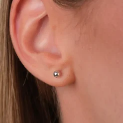 Simply Whispers 14k White Gold 3 mm Ball Stud Earrings Outlet