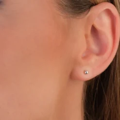 Simply Whispers 14k White Gold 4 mm Ball Stud Earrings New