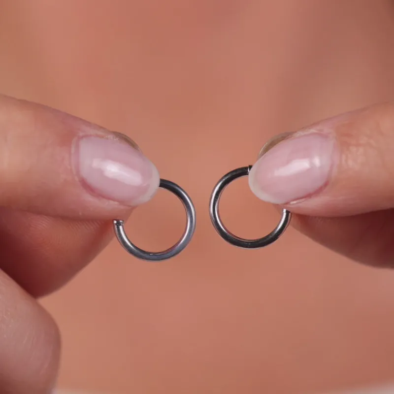 Simply Whispers 14k White Gold 12 mm Posted Hoop Earrings Clearance