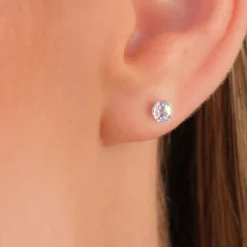 Simply Whispers 14k White Gold Abalone Ball Stud Earrings Best