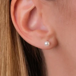 Simply Whispers 14k White Gold Freshwater Pearl Stud Earrings Fashion