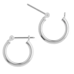 Simply Whispers 14k White Gold Mini Hoop Earrings Outlet