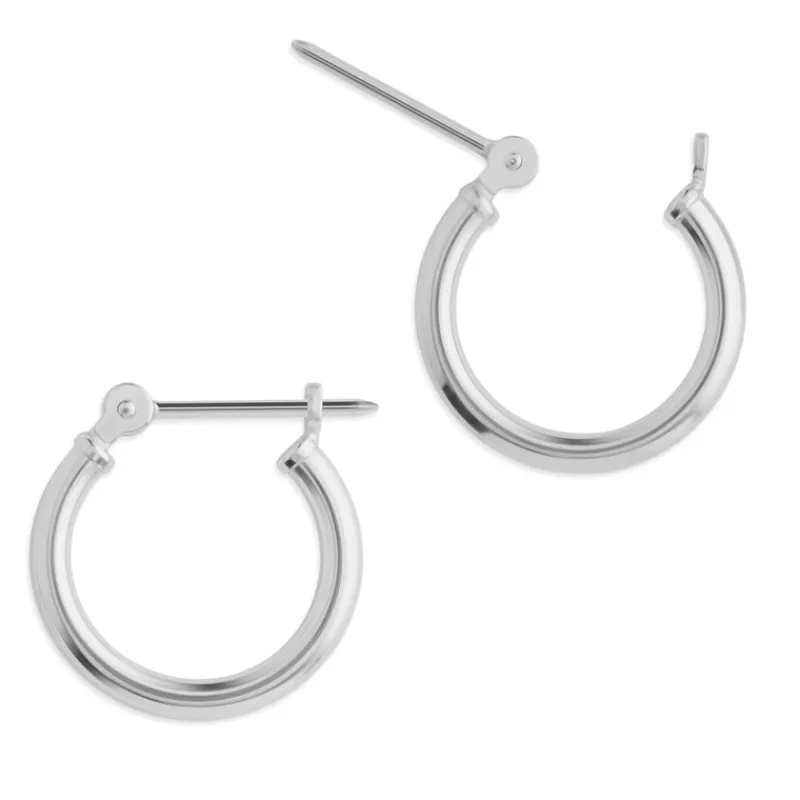 Simply Whispers 14k White Gold Mini Hoop Earrings Outlet