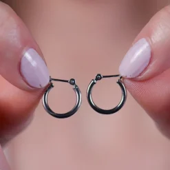 Simply Whispers 14k White Gold Mini Hoop Earrings Outlet
