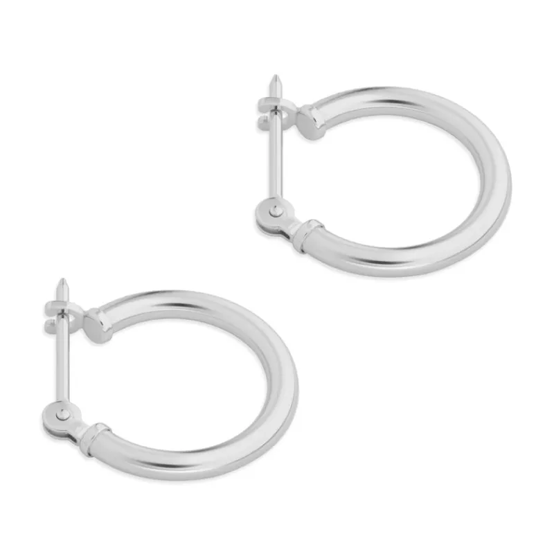 Simply Whispers 14k White Gold Mini Hoop Earrings Outlet