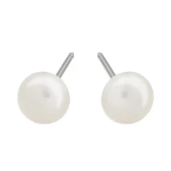 Simply Whispers 14k White Gold 6mm Pearl Stud Earrings Fashion
