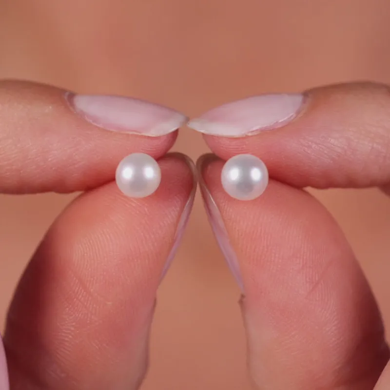 Simply Whispers 14k White Gold 6mm Pearl Stud Earrings Fashion