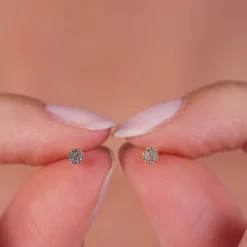 Simply Whispers 14k Yellow Gold 7 Diamonds Stud Earrings Online