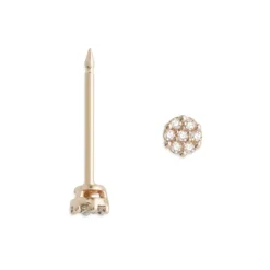 Simply Whispers 14k Yellow Gold 7 Diamonds Stud Earrings Online