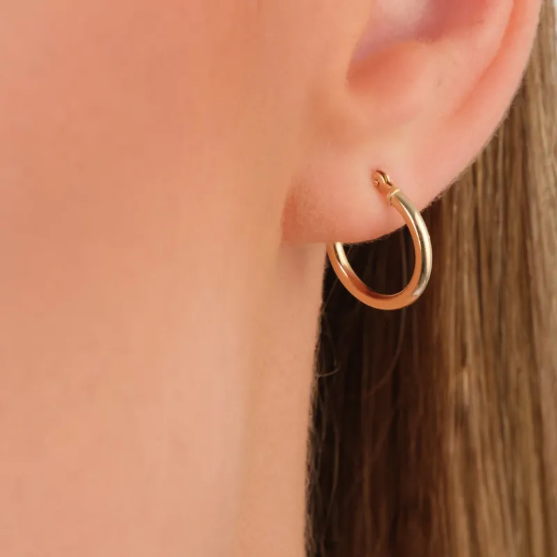 Simply Whispers 14k Yellow Gold 1/2 Inch Hoop Earrings Best