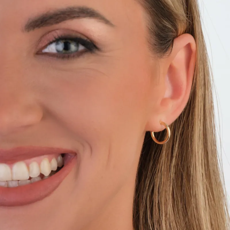 Simply Whispers 14k Yellow Gold 12 mm Posted Hoop Earrings Best