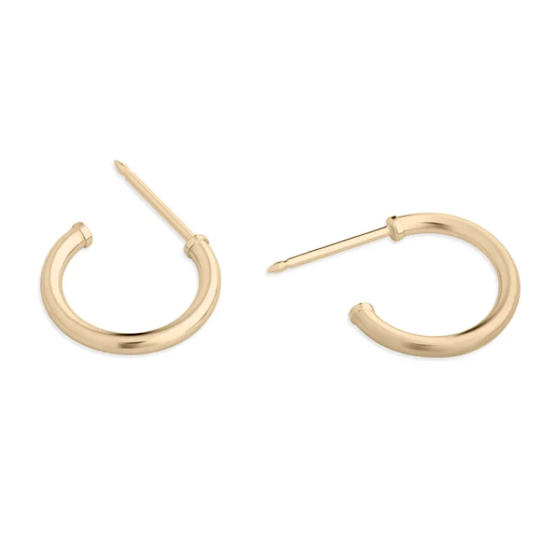 Simply Whispers 14k Yellow Gold 12 mm Posted Hoop Earrings Best