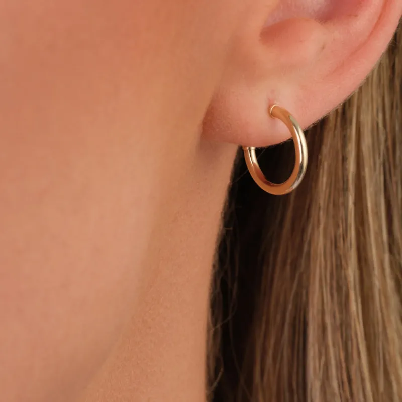 Simply Whispers 14k Yellow Gold 12 mm Posted Hoop Earrings Best