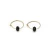 Simply Whispers 14k Yellow Gold Black Charm Hoop Earrings New