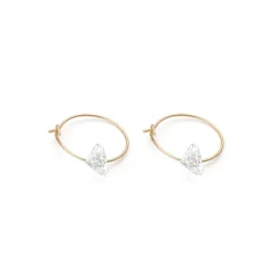Simply Whispers 14k Yellow Gold Crystal Hoop Earrings Sale
