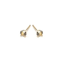 Simply Whispers 14k Yellow Gold Earrings April Birthstone Discount