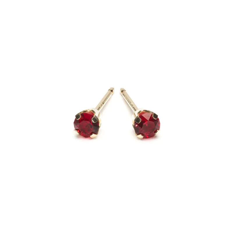 Simply Whispers 14k Yellow Gold Earrings January Birthstone Discount