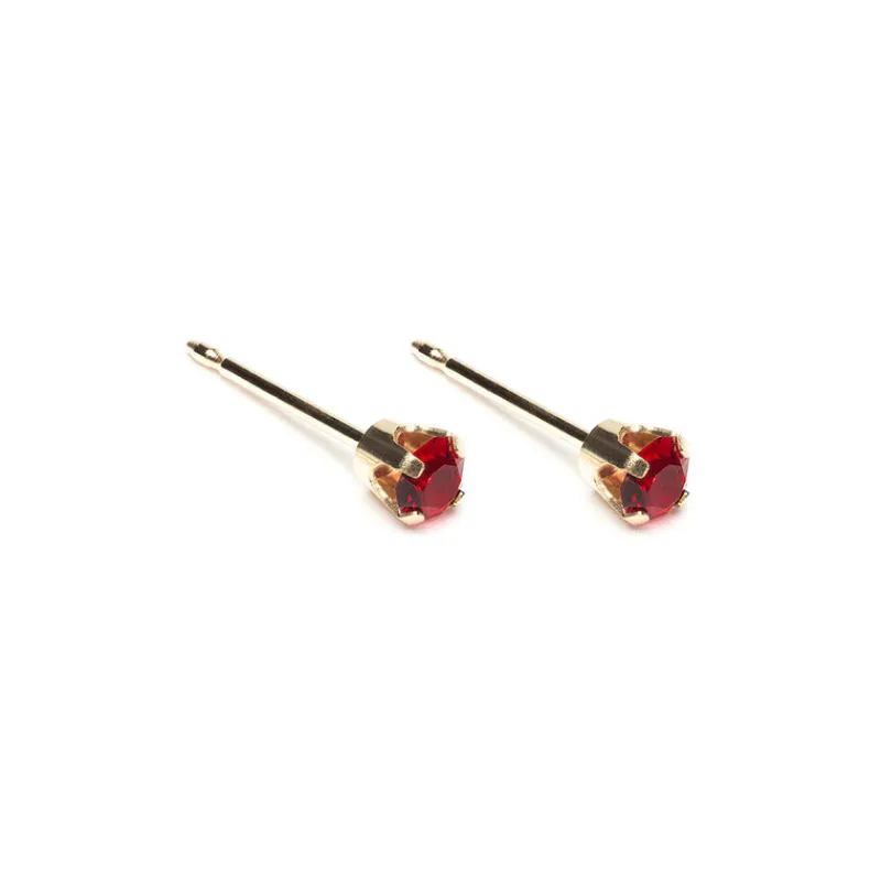Simply Whispers 14k Yellow Gold Earrings January Birthstone Discount
