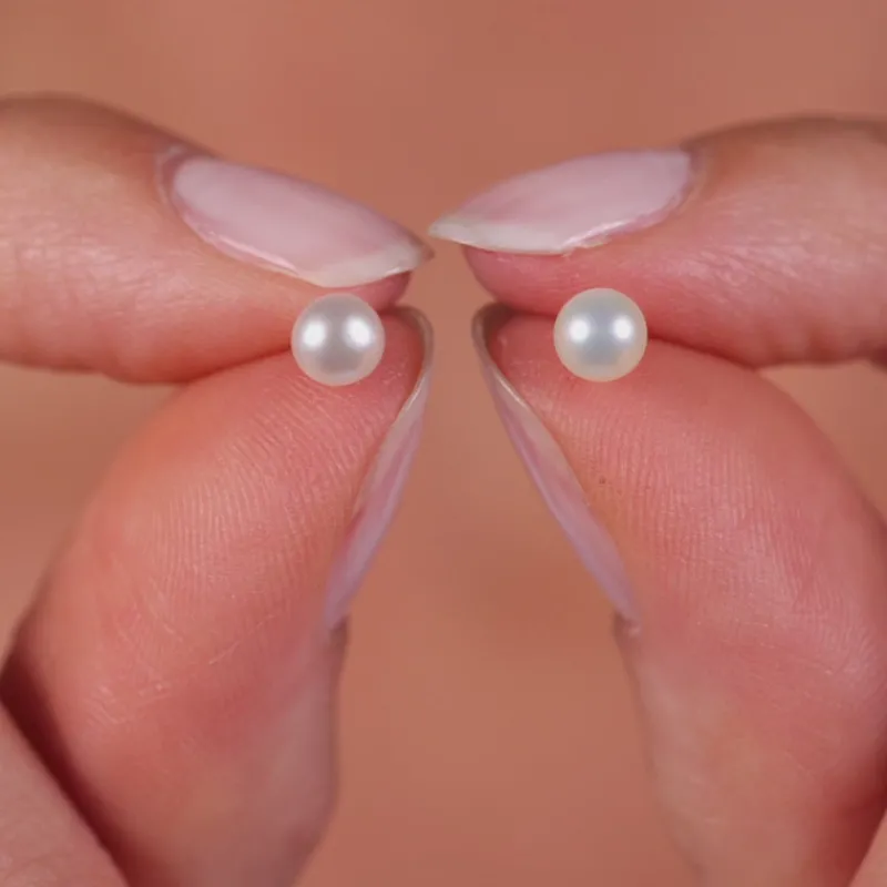 Simply Whispers 14k Yellow Gold Freshwater Pearl Stud Earrings New