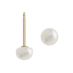 Simply Whispers 14k Yellow Gold Freshwater Pearl Stud Earrings New