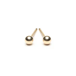 Simply Whispers 14k Yellow Gold Mini Ball Stud Earrings New