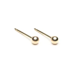 Simply Whispers 14k Yellow Gold Mini Ball Stud Earrings New