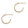 Simply Whispers 14k Yellow Gold Patterned Hoop Earrings Fashion