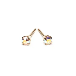 Simply Whispers 14k Yellow Gold Rainbow Crystal Stud Earrings Online